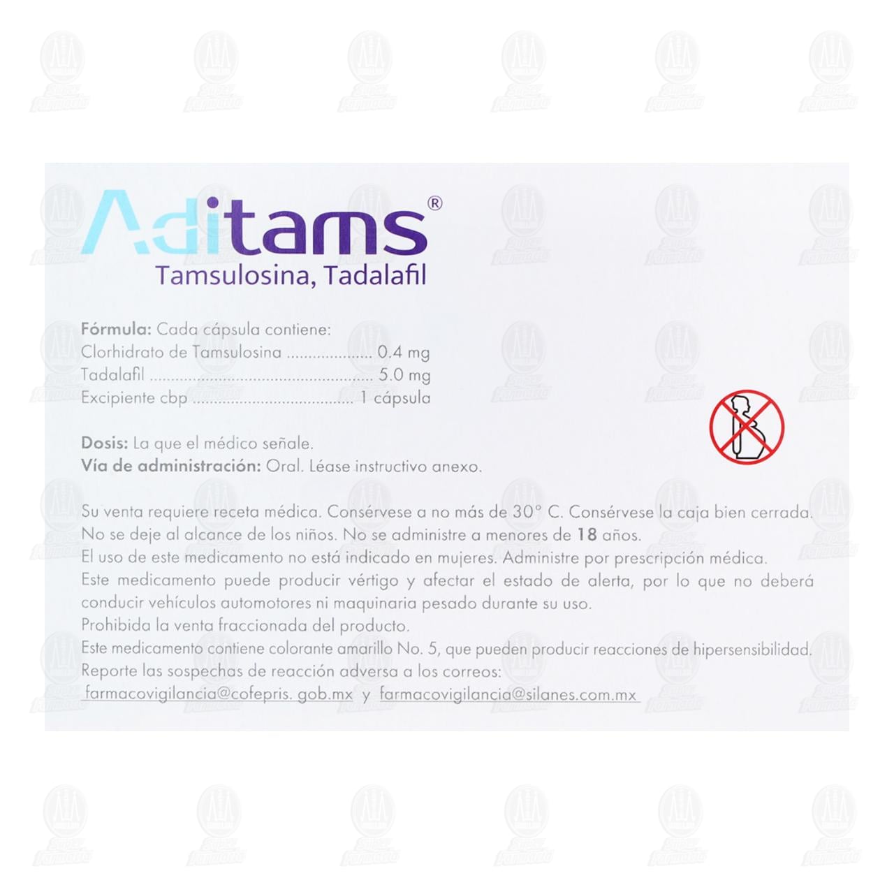 Aditams 0.4mg/5mg, 30 C&aacute;psulas. image number 2