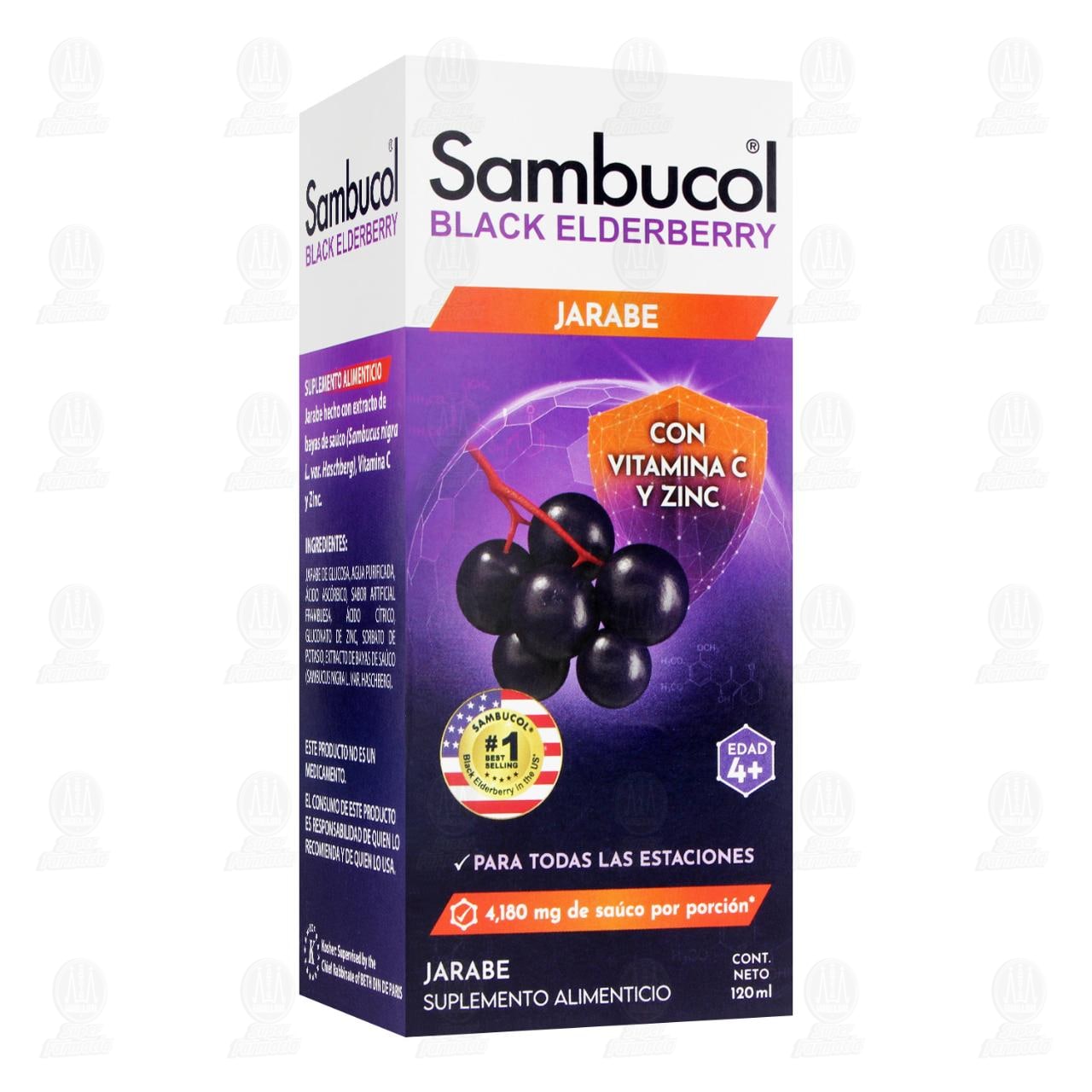 Sambucol Suplemento Alimenticio Jarabe Black Elderberry, 120 ml. image number 0