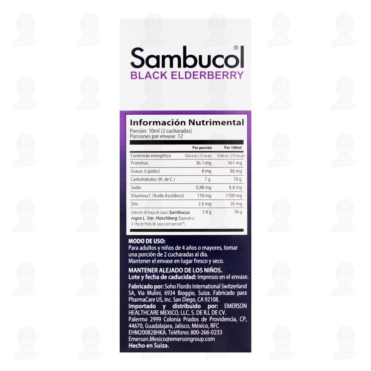 Sambucol Suplemento Alimenticio Jarabe Black Elderberry, 120 ml. image number 2