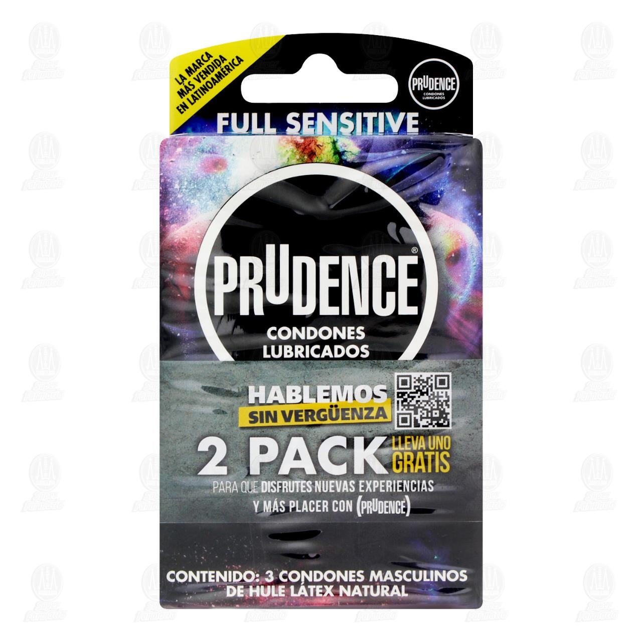 Pack Prudence Condones Lubricados Full Sensitive + Prudence M&aacute;xima Sensibilidad, 2 Cajas con 3 pzas c/u. image number 1