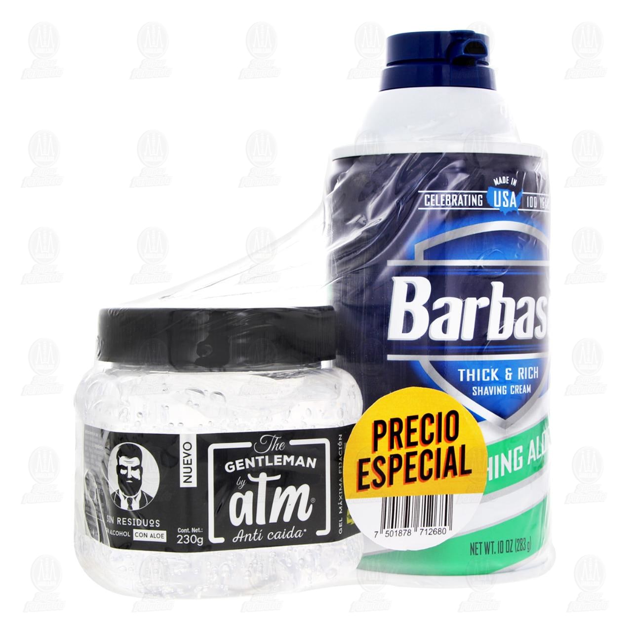 Imagen para Pack Espuma para Rasurar Barbasol de 283 gr + Gel The Gentleman By Atm Anti Caida de 230 gr Precio Especial, 2 pzas.