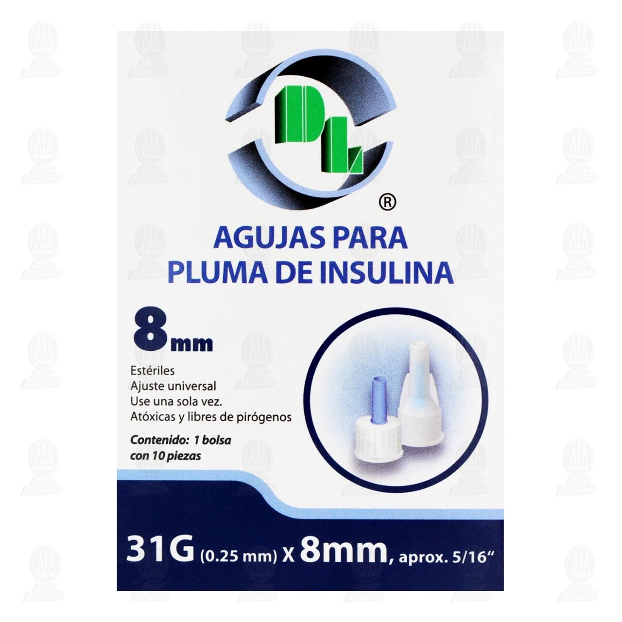 Agujas DL para Pluma de Insulina 31G x 8mm, 10 pzas. image number 1