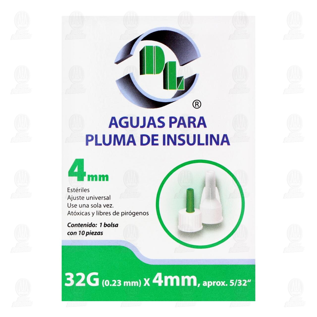 Agujas DL para Pluma de Insulina 32G x 4mm, 10 pzas. image number 1