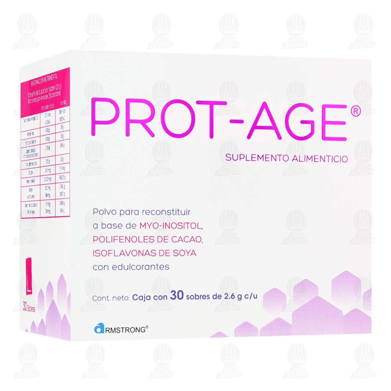 Suplemento Alimenticio Prot-Age con Edulcorantes, 30 Sobres de 2.6 gr c/u. image number 0
