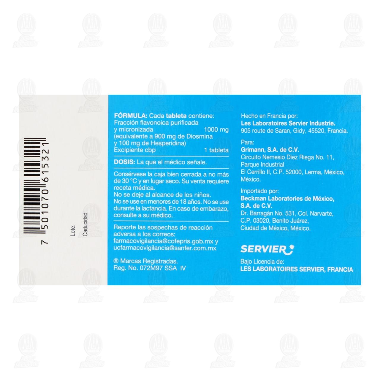 Daflon 1000 900mg/100mg, 30 Tabletas. image number 2