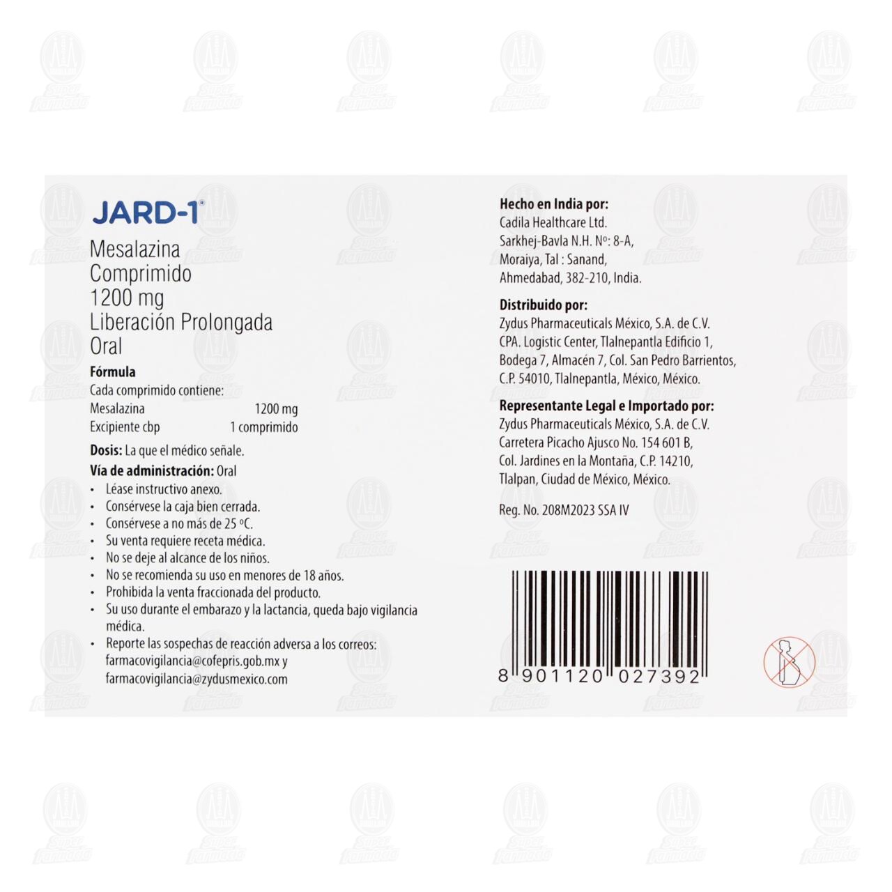 Jard-1 1200 mg, 16 Comprimidos. image number 2