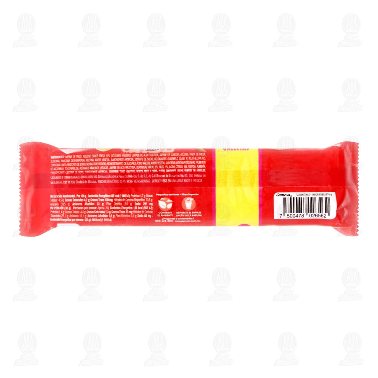 Galletas Gamesa Cl&aacute;sicas Florentinas Sabor Fresa, 110 gr. image number 1