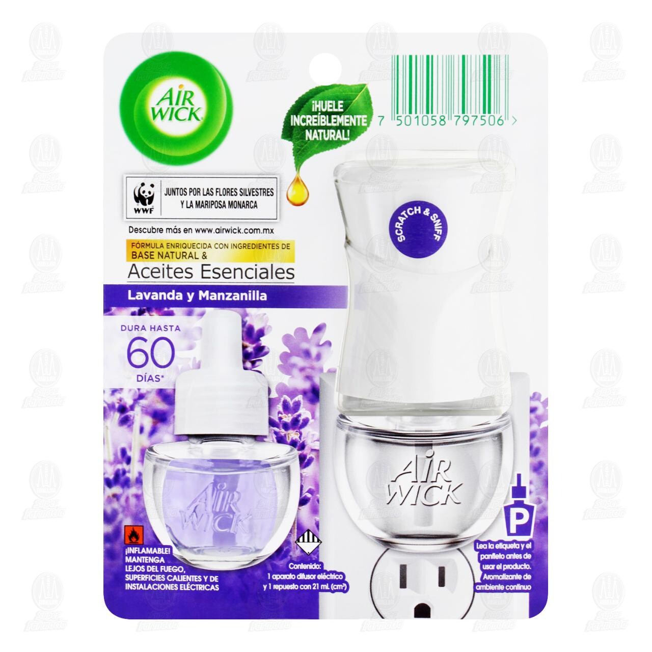 Air Wick Lavanda y Manzanilla de 21 ml + Aparato Difusor, 2pzas.