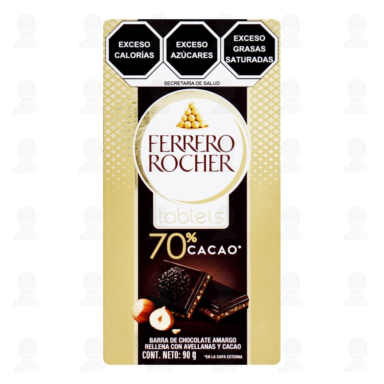 Barra de Chocolate Ferrero Rocher Tablets 70% Cacao, 90 gr. image number 0