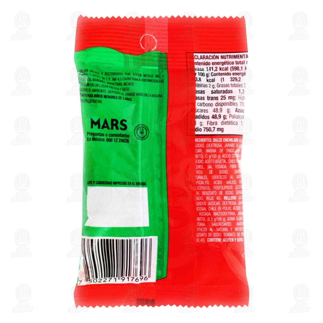 Dulce Enchilado Skwinkles Chunks Sabor Sand&iacute;a con Relleno Sabor Chamoy, 45 gr. image number 1