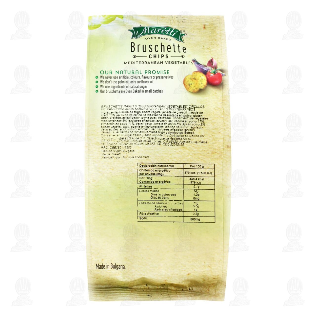 Pan Horneado Maretti Bruschette Chips Mediterranean Vegetables, 85 gr. image number 1