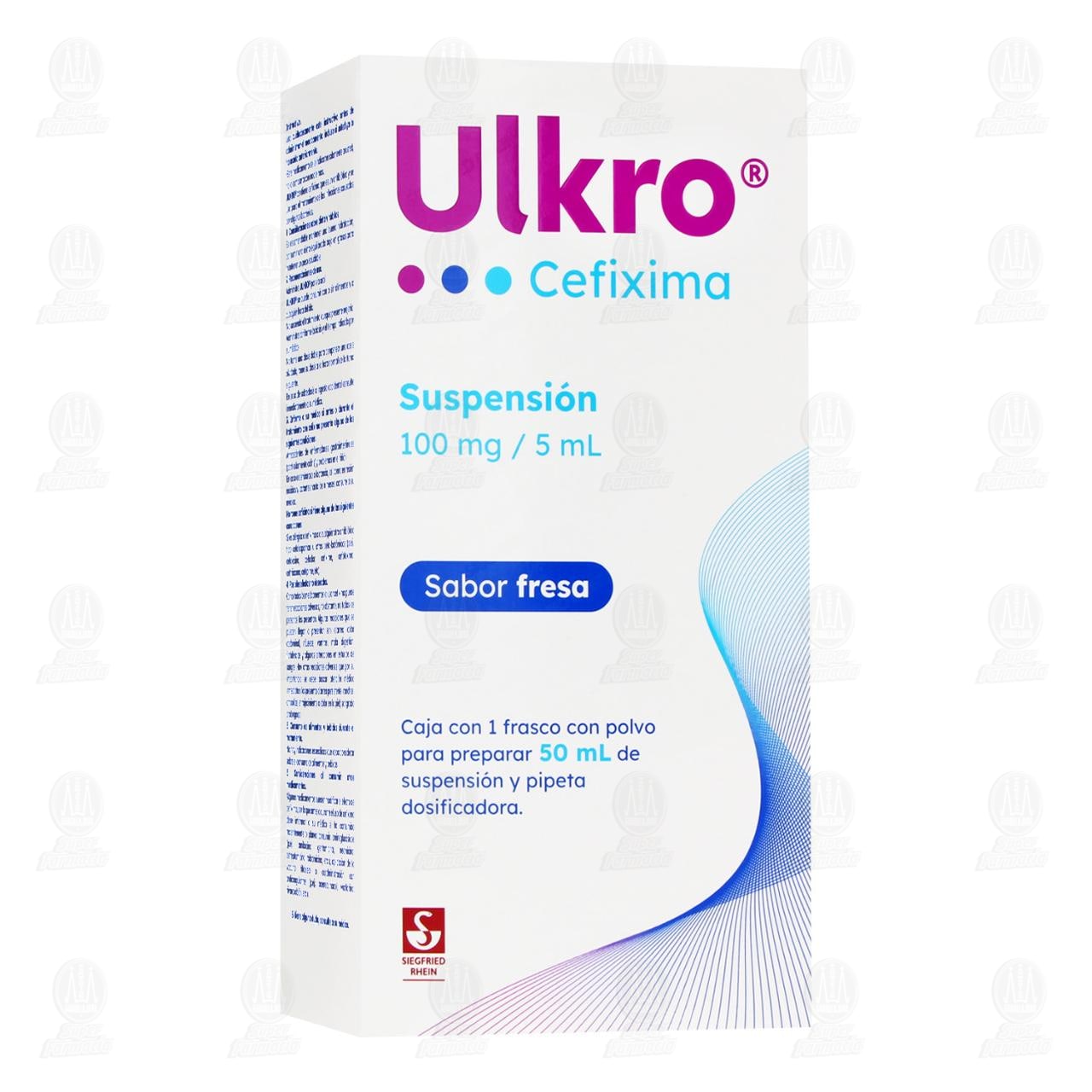 Imagen para Ulkro 100mg/5ml Suspensión Sabor Fresa, 50 ml.