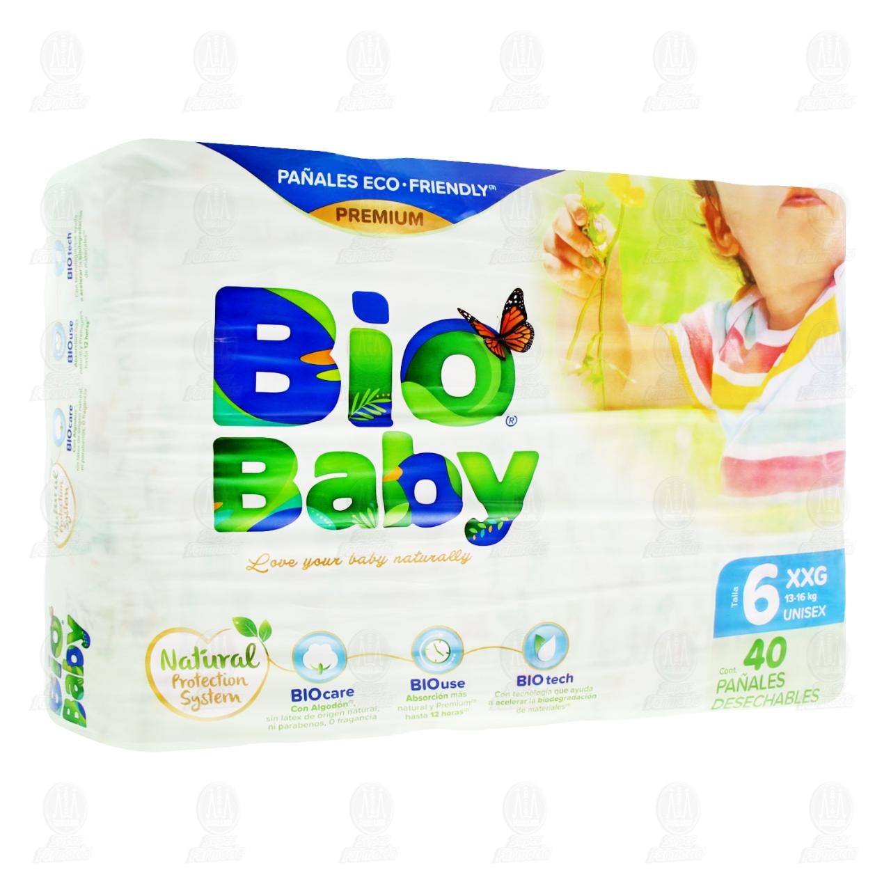 Imagen para Pañales para Bebé Bio Baby Talla 6 XXG Unisex, 40 pzas.