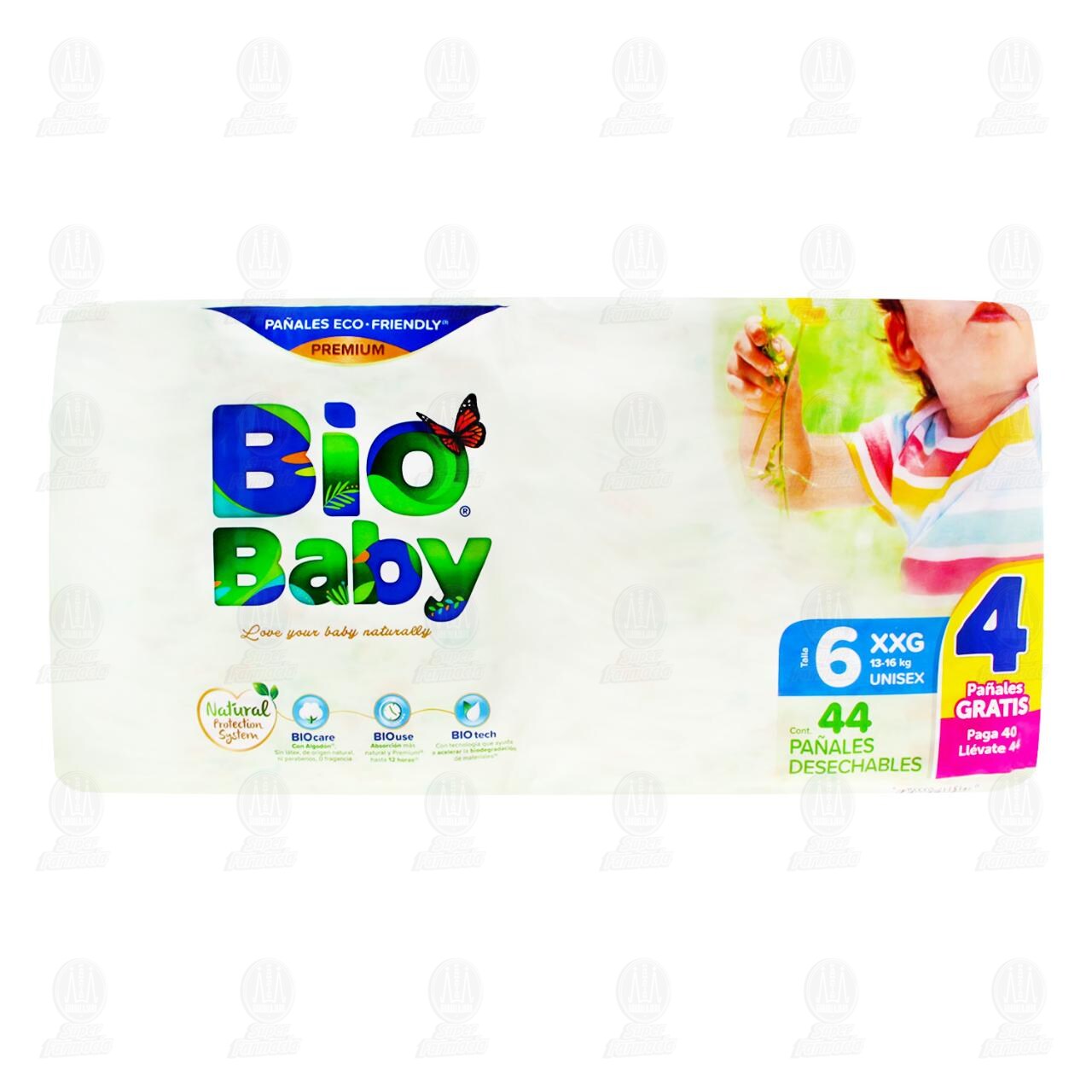 Pañales para Bebé Bio Baby Talla 6 XXG Unisex, 40 pzas. image number 1