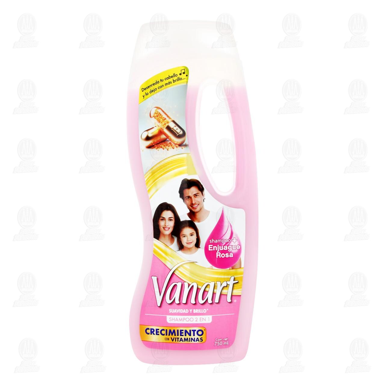 Shampoo + Enjuague Rosa Vanart Crecimiento con Vitaminas, 750 ml. image number 1
