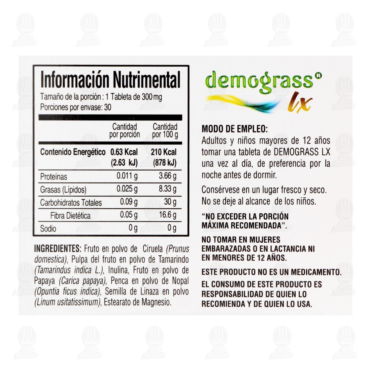 Demograss Lx 300 mg, 30 Tabletas. image number 2