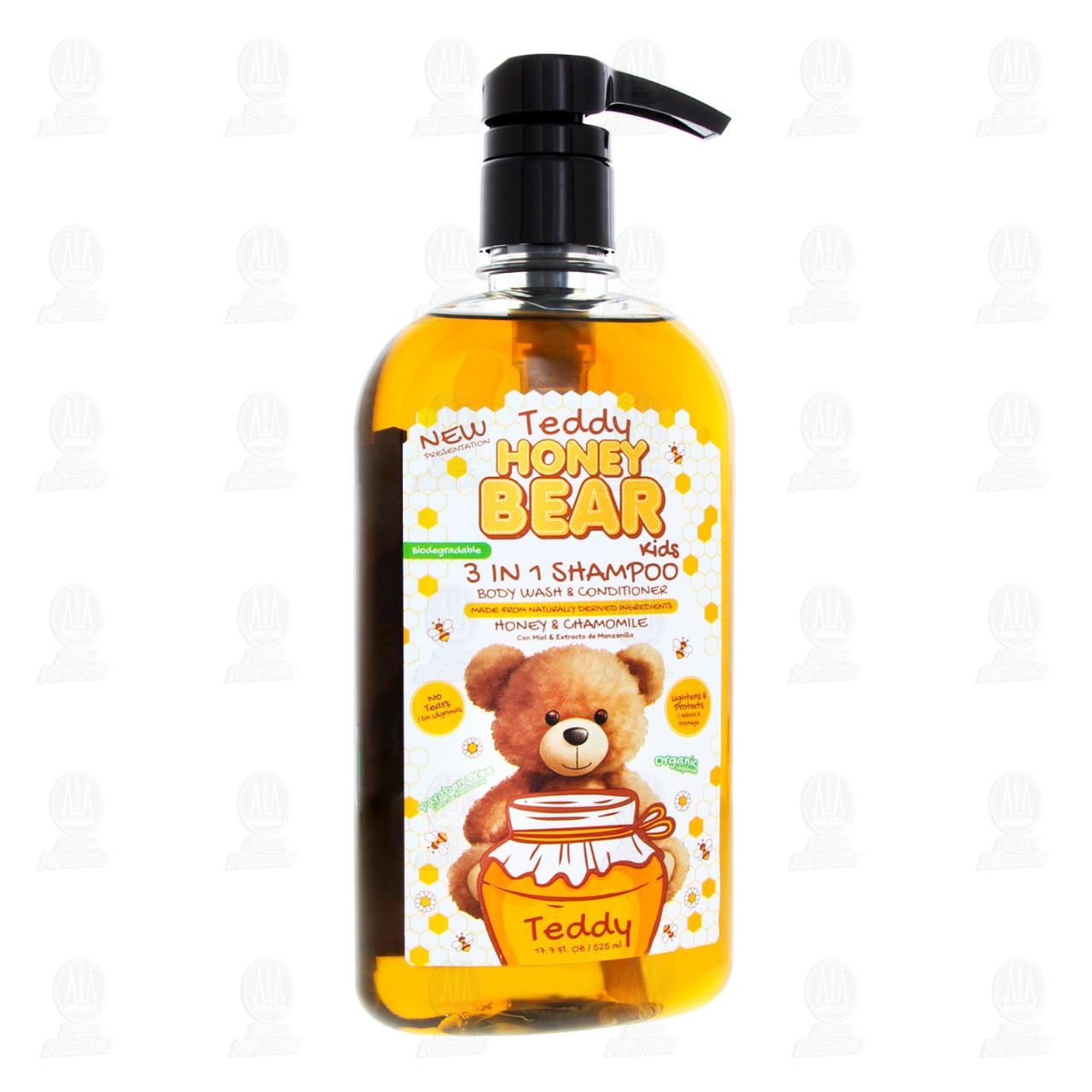 Imagen para Shampoo Teddy Honey Bear 3 en 1 Honey & Chamomile, 525 ml.