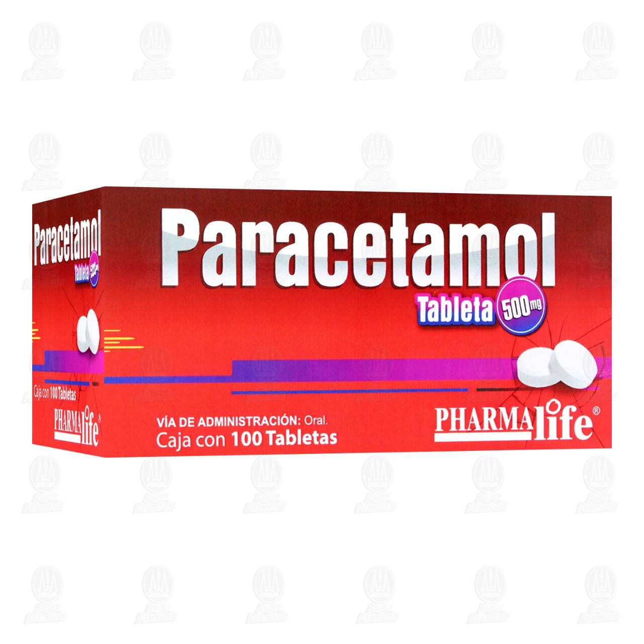 Paracetamol 500 mg, 100 Tabletas Pharmalife. image number 0