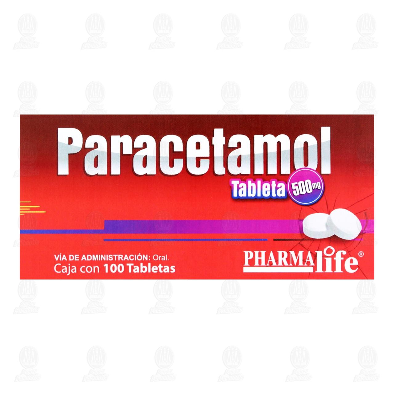 Paracetamol 500 mg, 100 Tabletas Pharmalife. image number 1