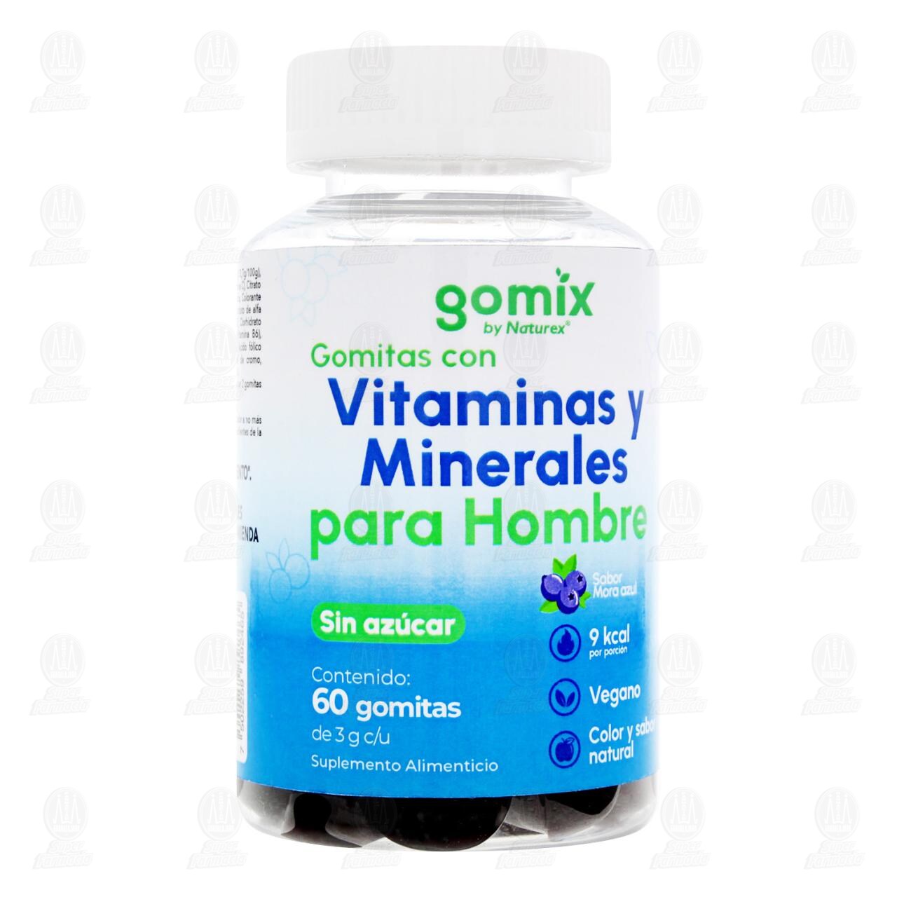 Suplemento Alimenticio Gomix by Naturex Gomitas con Vitaminas y Minerales para Hombres Sabor Mora Azul, 60 gomitas. image number 0