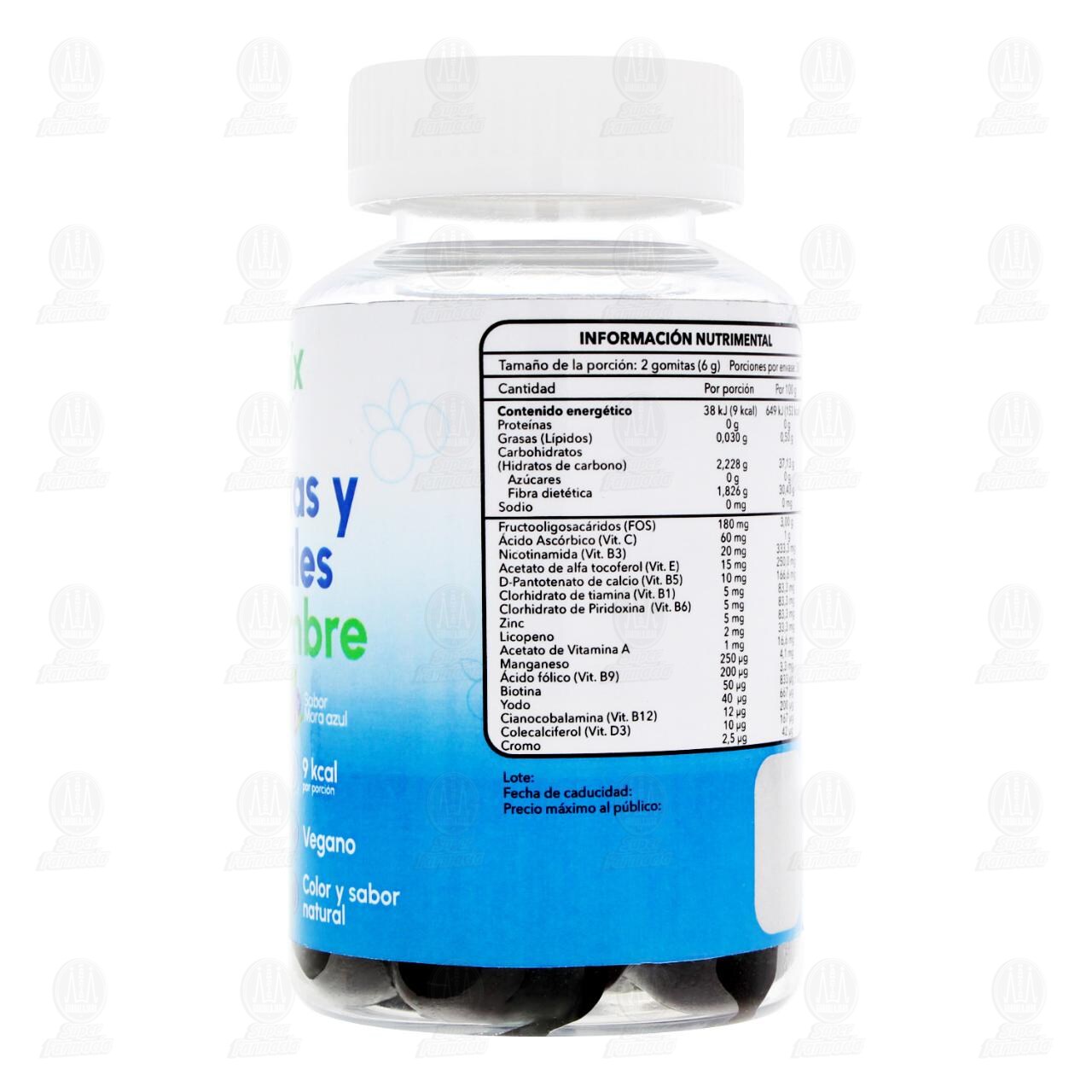 Suplemento Alimenticio Gomix by Naturex Gomitas con Vitaminas y Minerales para Hombres Sabor Mora Azul, 60 gomitas. image number 2