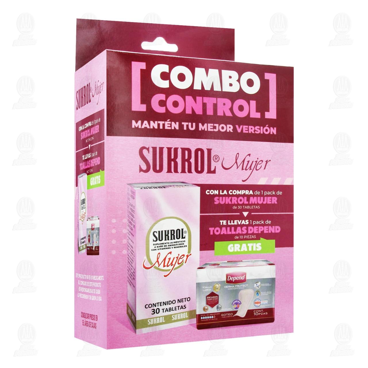 Imagen para Pack Sukrol Mujer + Gratis 1 Toallas Depend, 2 pzas.