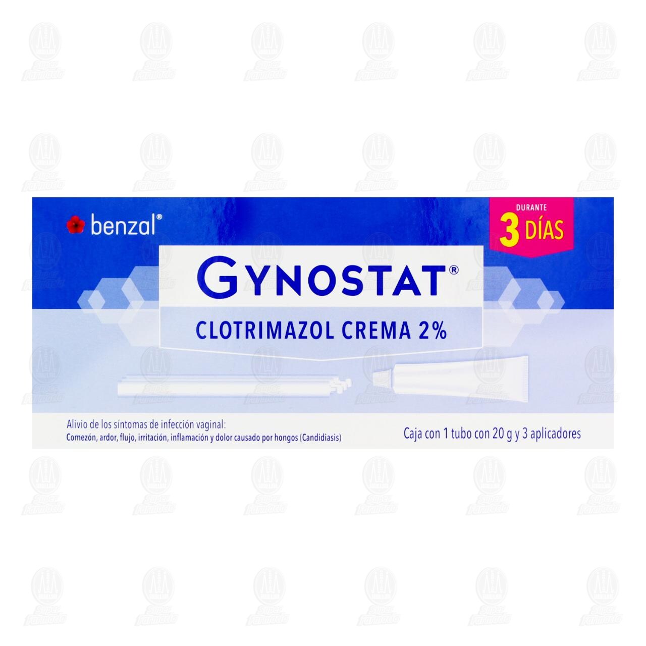 Gynostat Crema 2% 3 D&iacute;as 20 gr, 3 Aplicadores. image number 1