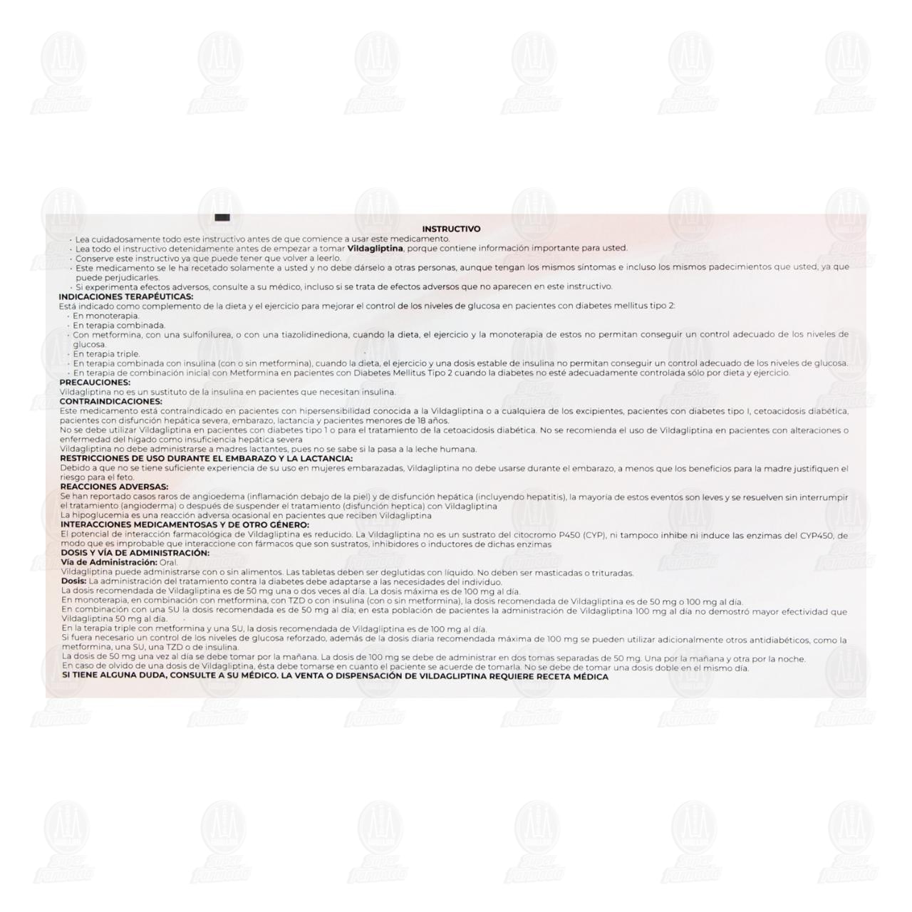 Vildagliptina 50 mg, 28 Comprimidos Pharmalife. image number 2