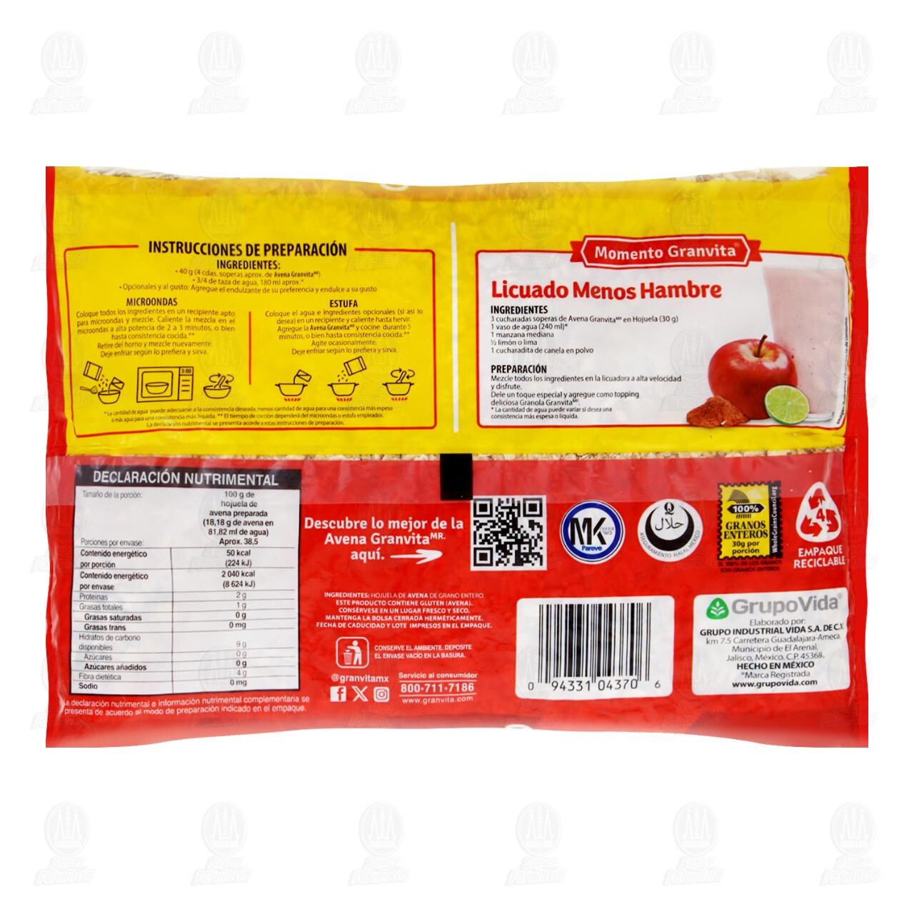 Avena Integral Granvita, 700 gr. image number 1