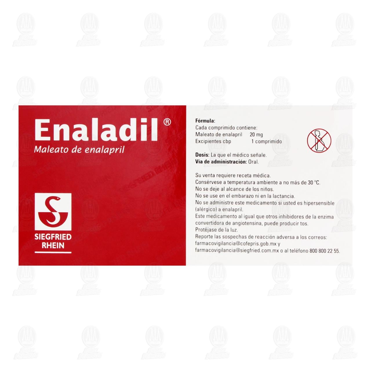Enaladil 20 mg, 30 Comprimidos. image number 2