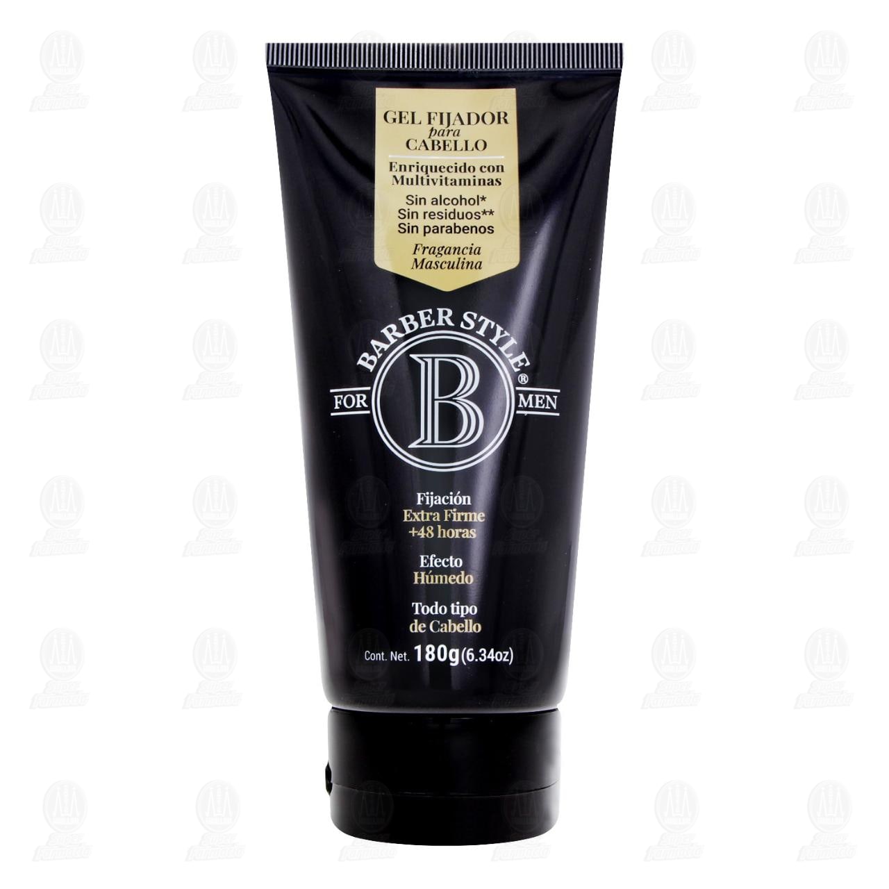 Gel Fijador para Cabello Barber Style Fijación Extra Firme, 180 gr.