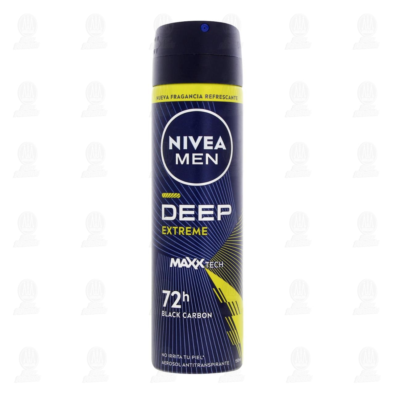 Nivea Men Antitranspirante Deep Extreme Black Carbon en Aerosol, 150 ml. image number 1