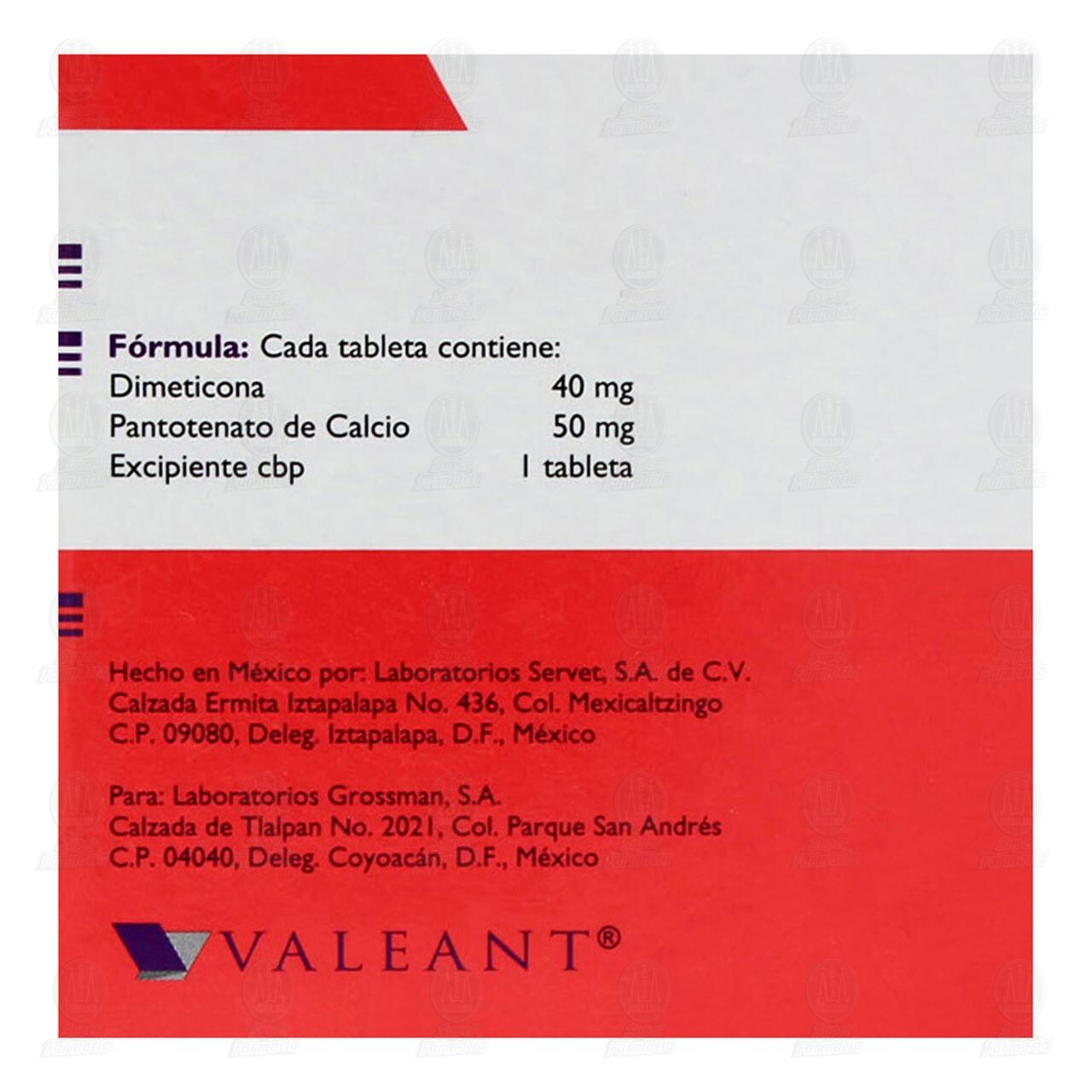 Espav&eacute;n 50mg/40mg, 24 Tabletas. image number 2