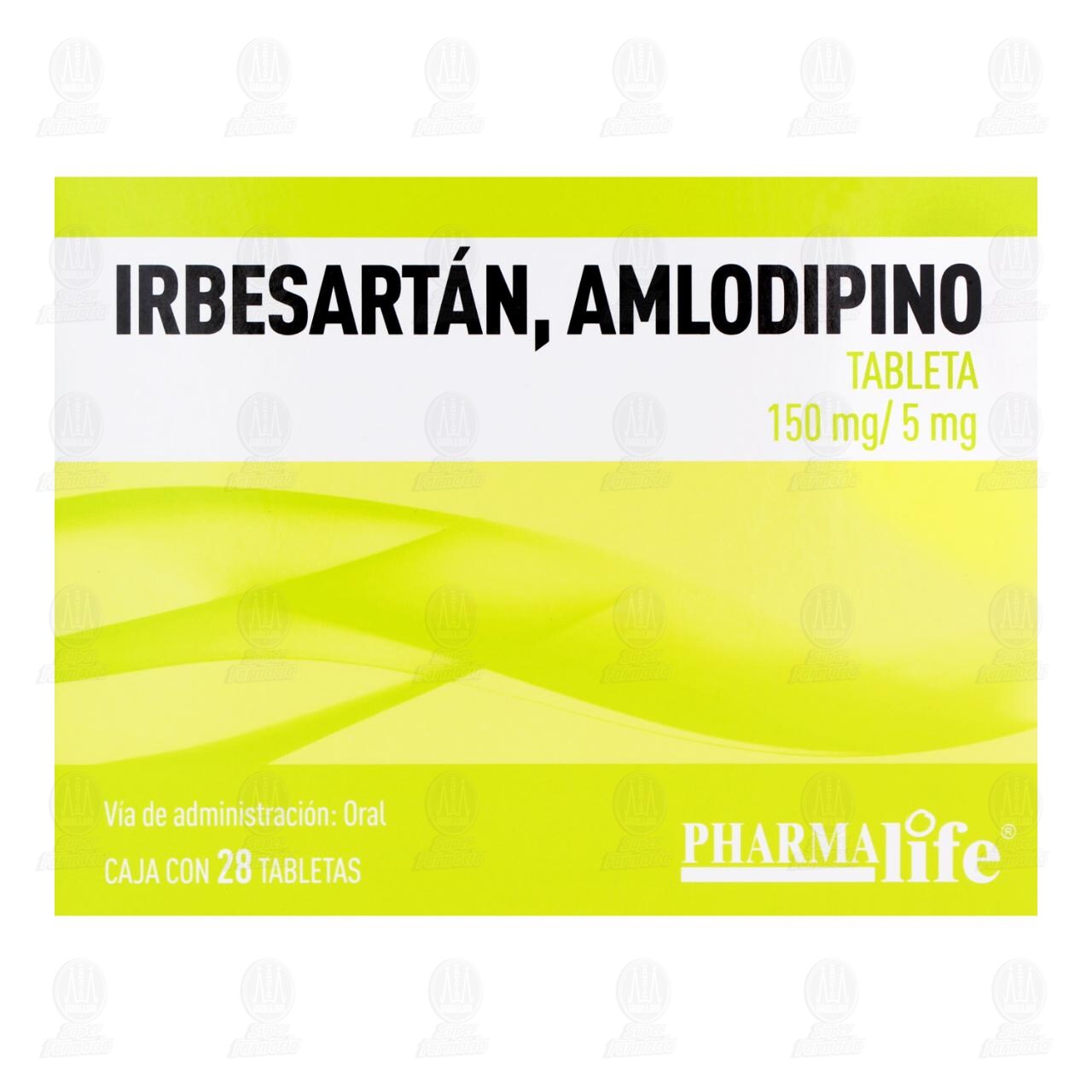 Irbesart&aacute;n, Amlodipino 150mg/5mg, 28 Tabletas Pharmalife. image number 1
