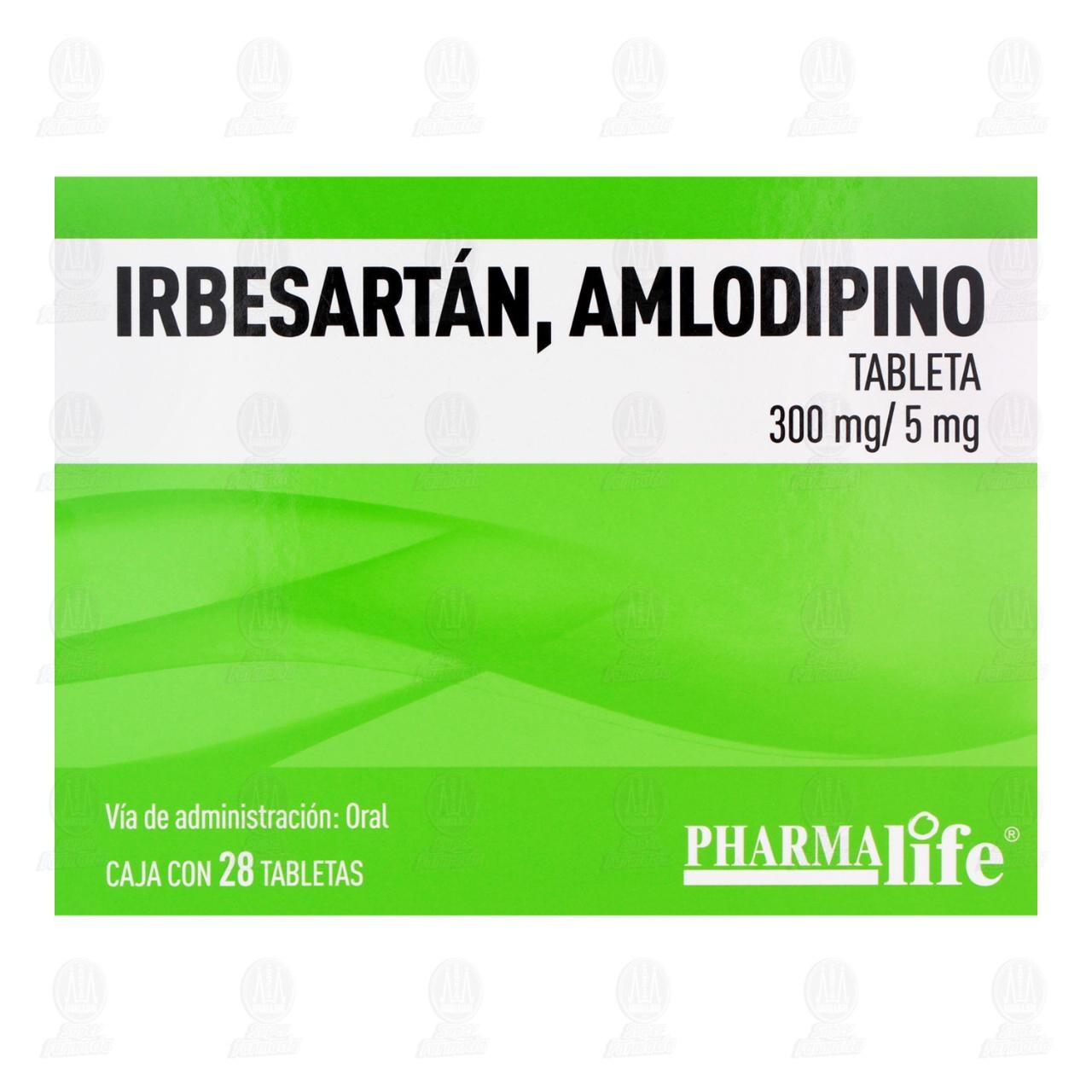 Irbesart&aacute;n, Amlodipino 300mg/5mg, 28 Tabletas Pharmalife. image number 1