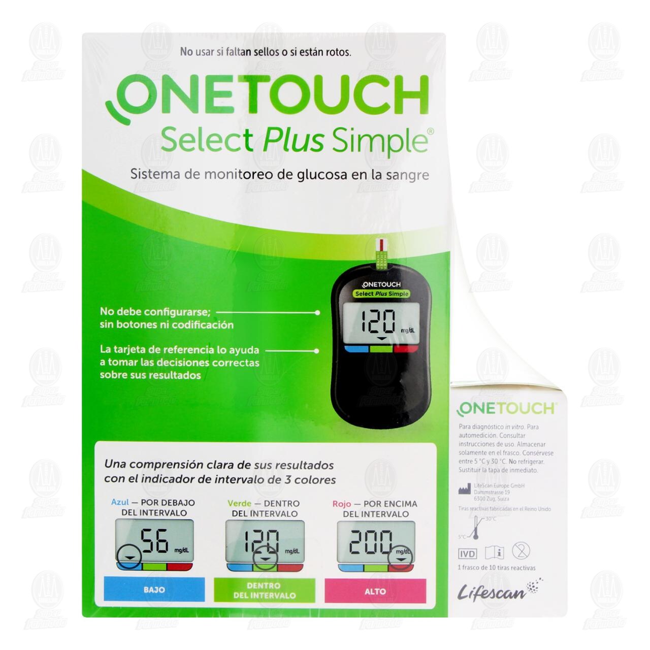 Pack One Touch Select Plus Simple Dispositivo de Punción + 10 Tiras ...