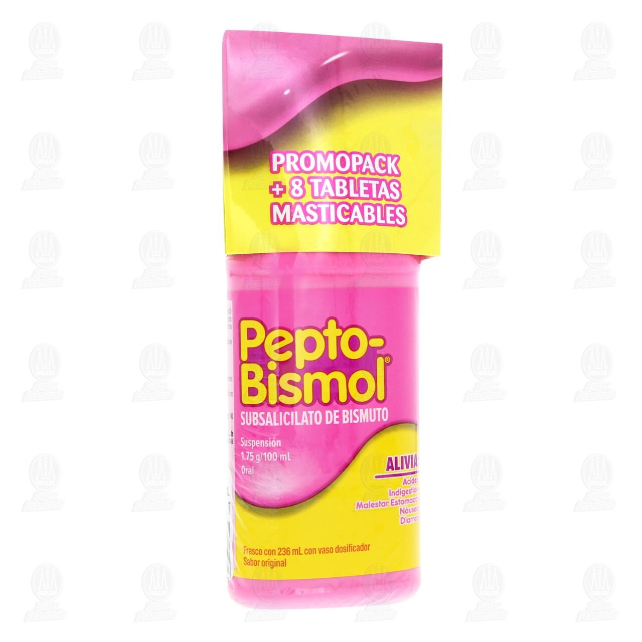 Promo Pack Pepto-Bismol Suspensi&oacute;n Sabor Original + 8 Tabletas Masticables Sabor An&iacute;s, 2 pzas. image number 0
