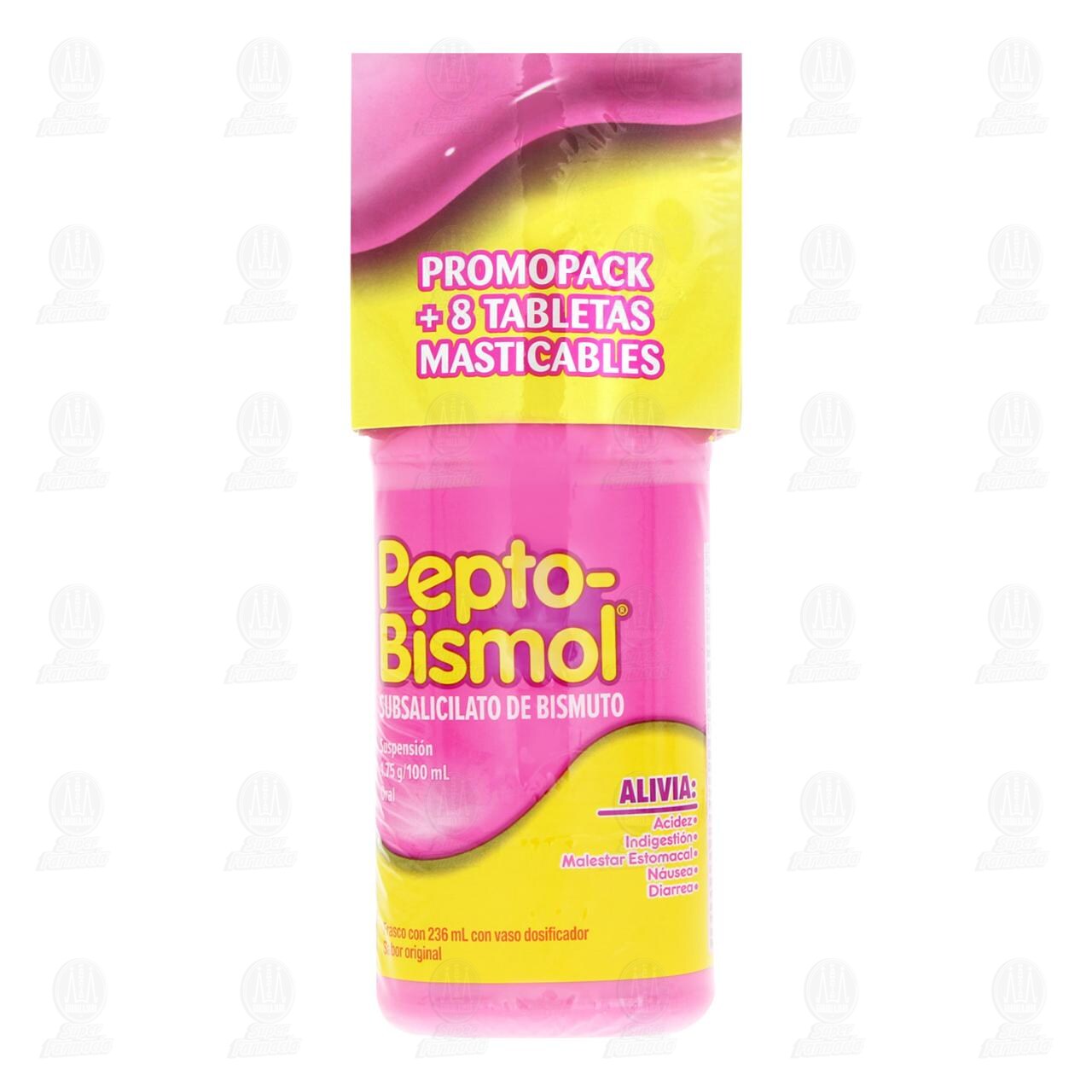 Promo Pack Pepto-Bismol Suspensi&oacute;n Sabor Original + 8 Tabletas Masticables Sabor An&iacute;s, 2 pzas. image number 1