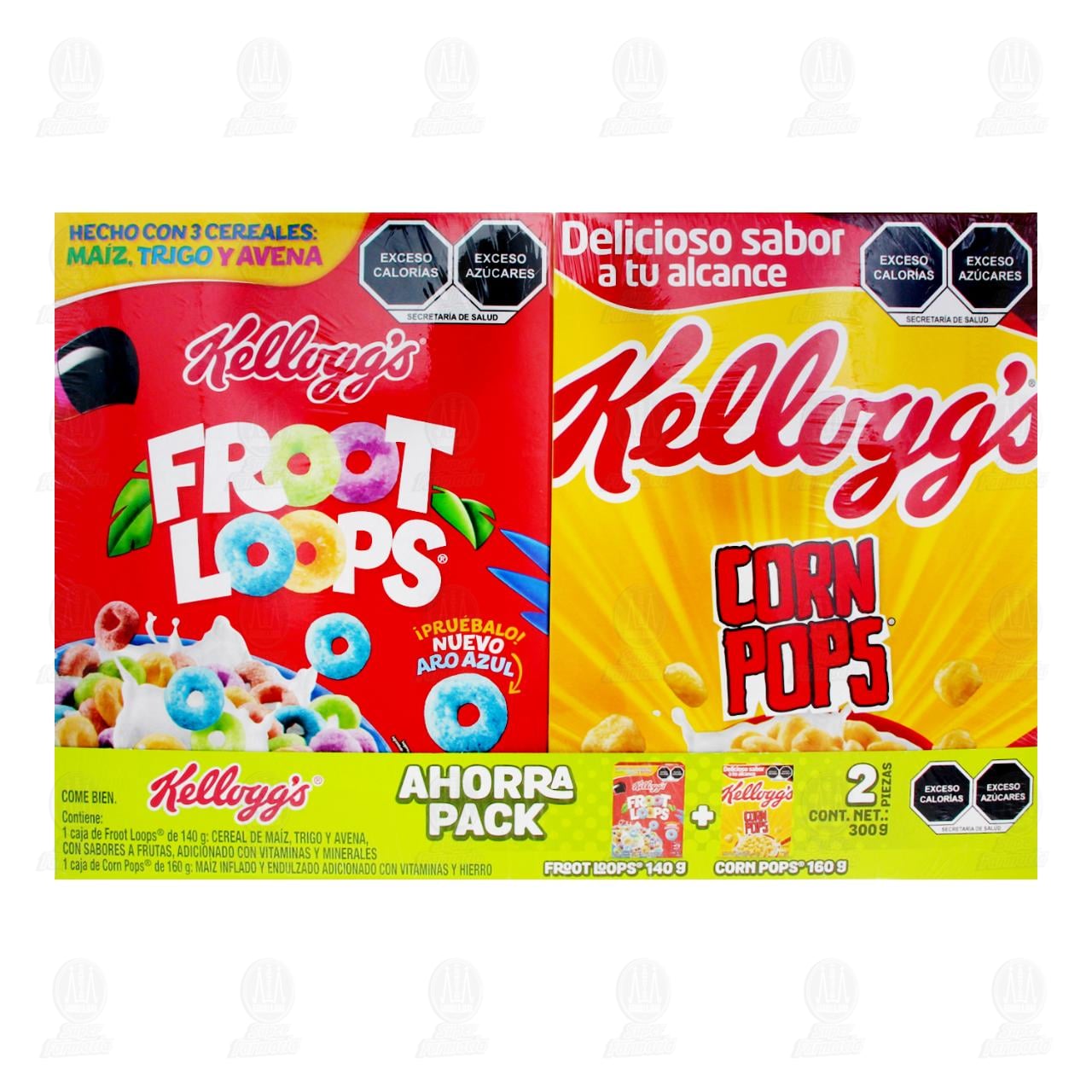 Pack Cereal Kellogg's Froot Loops de 140 gr + Corn Pops de 160 gr, 2 pzas. image number 1