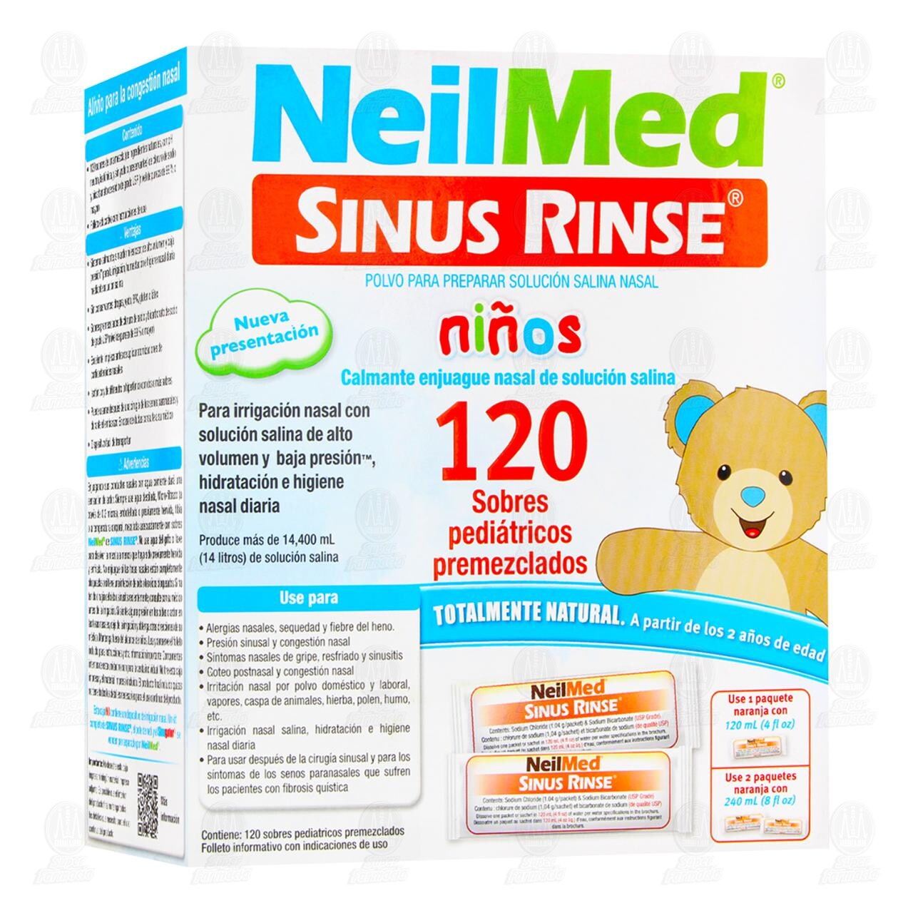 Neilmed Ni&ntilde;os Sinus Rinse en Polvo para Preparar Soluci&oacute;n Salina Nasal, 120 Sobres Premezclados. image number 0