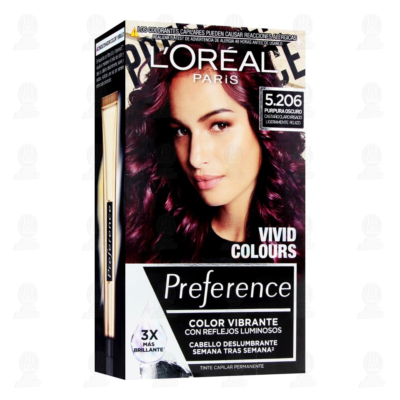 Tinte L'oreal Paris Preference Color Purpura Oscuro (5.206), 1 pz.
