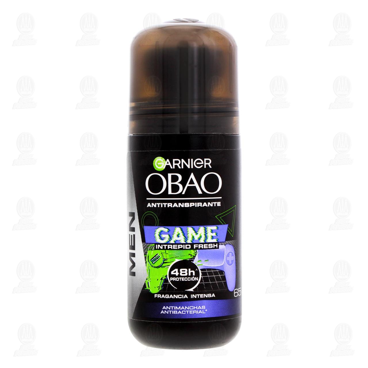 Antitranspirante Garnier Obao Men Game Intrepid Fresh Fragancia Intensa en Roll-On, 65 gr. image number 1