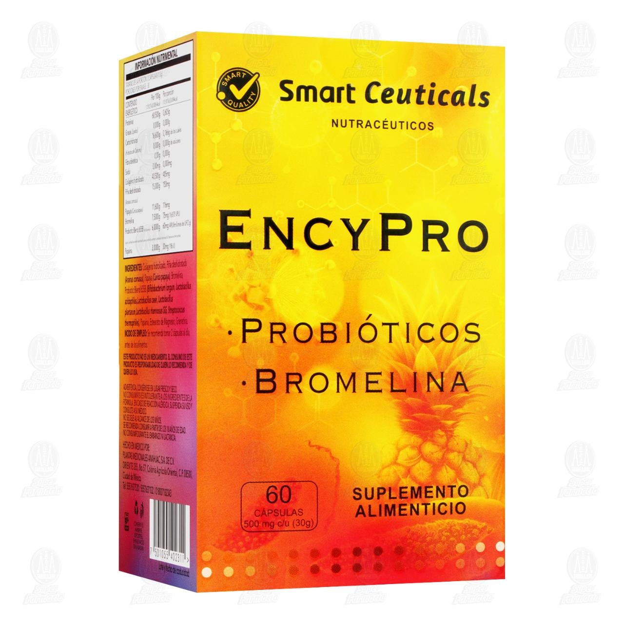 Ency Pro Smart Ceuticals, 60 C&aacute;psulas de 500 mg c/u.