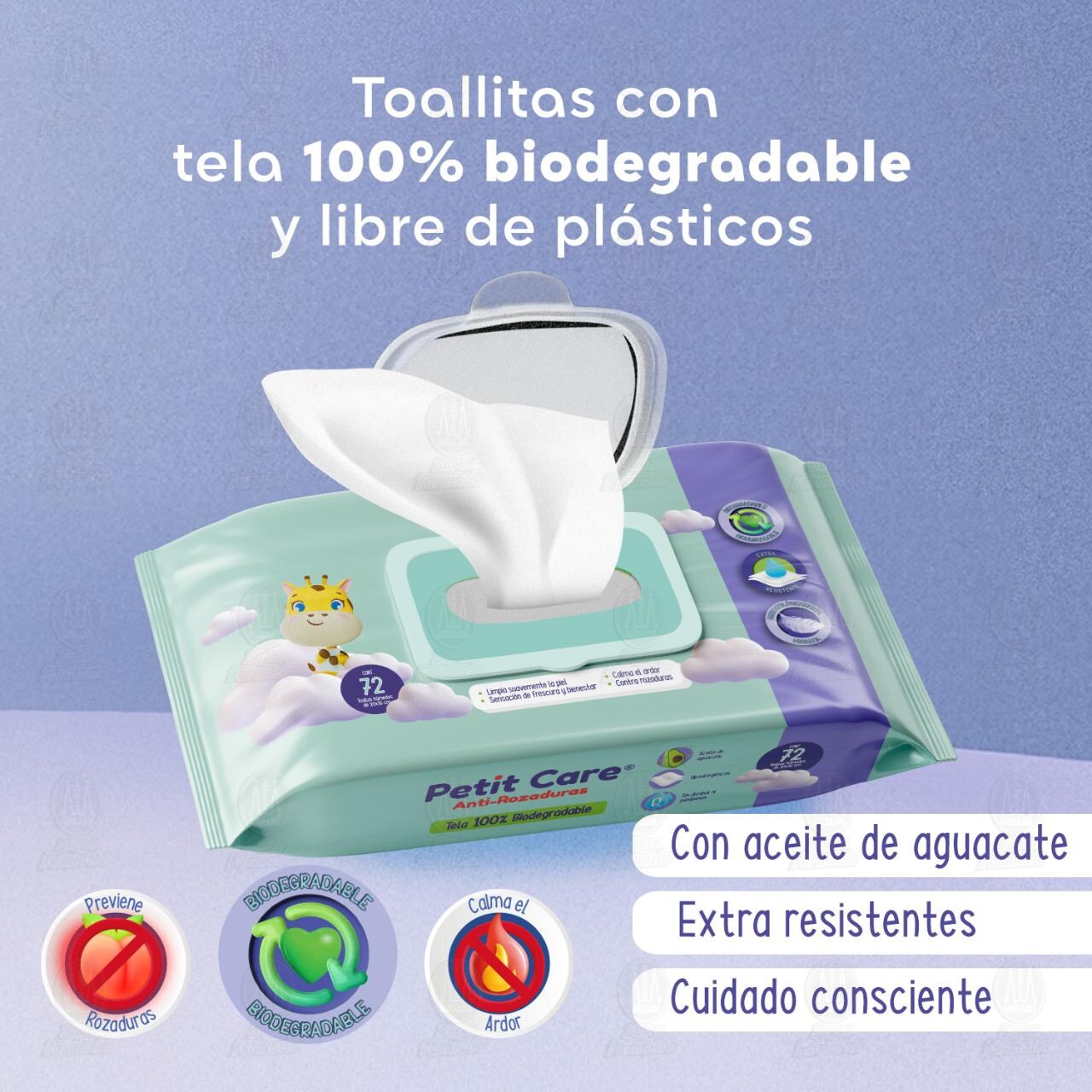 Toallas H&uacute;medas Petit Care Anti-Rozaduras, 72 pzas. image number 4