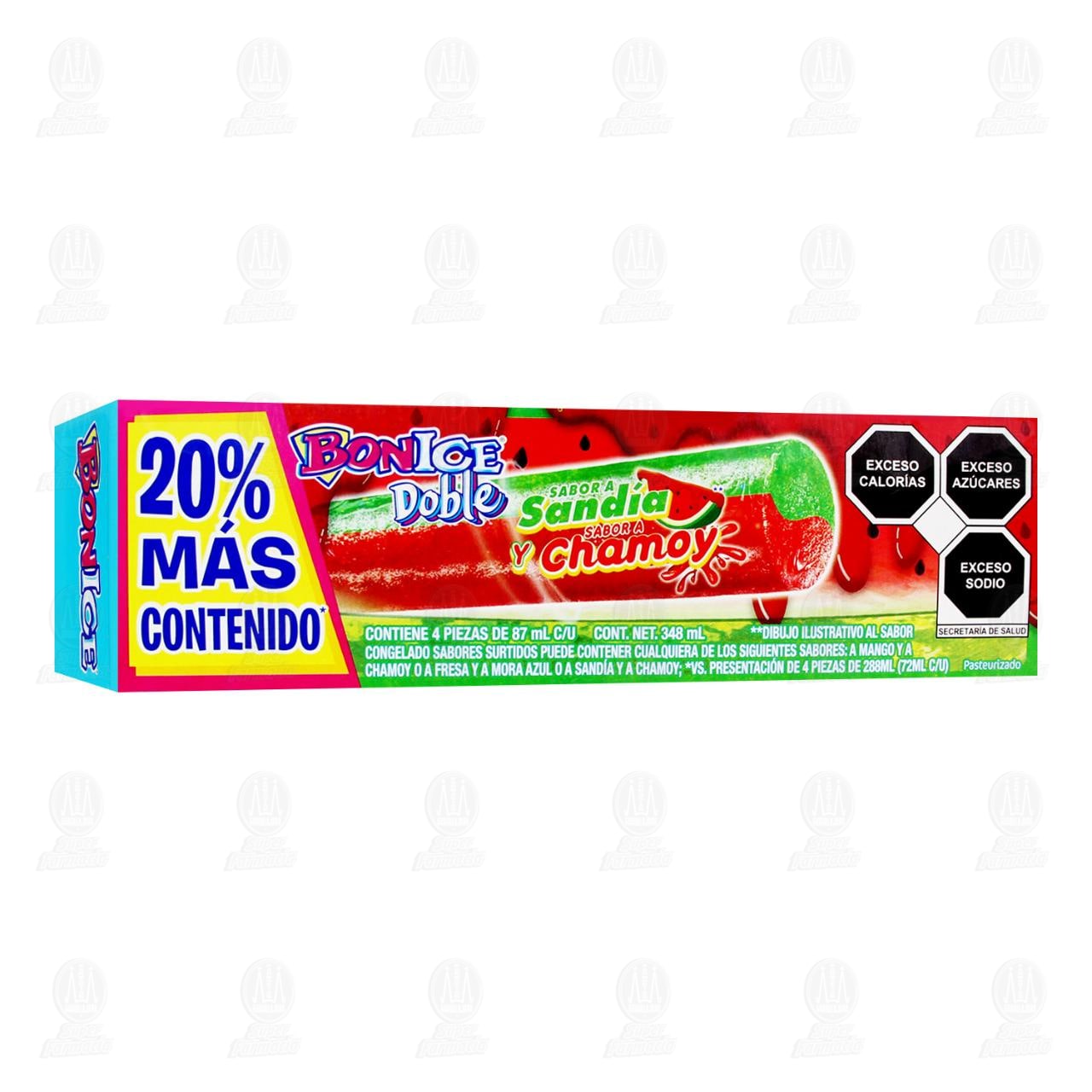 Imagen para Congelado Bonice Doble Sabor Sandía Chamoy, 4 pzas de 87 ml c/u.