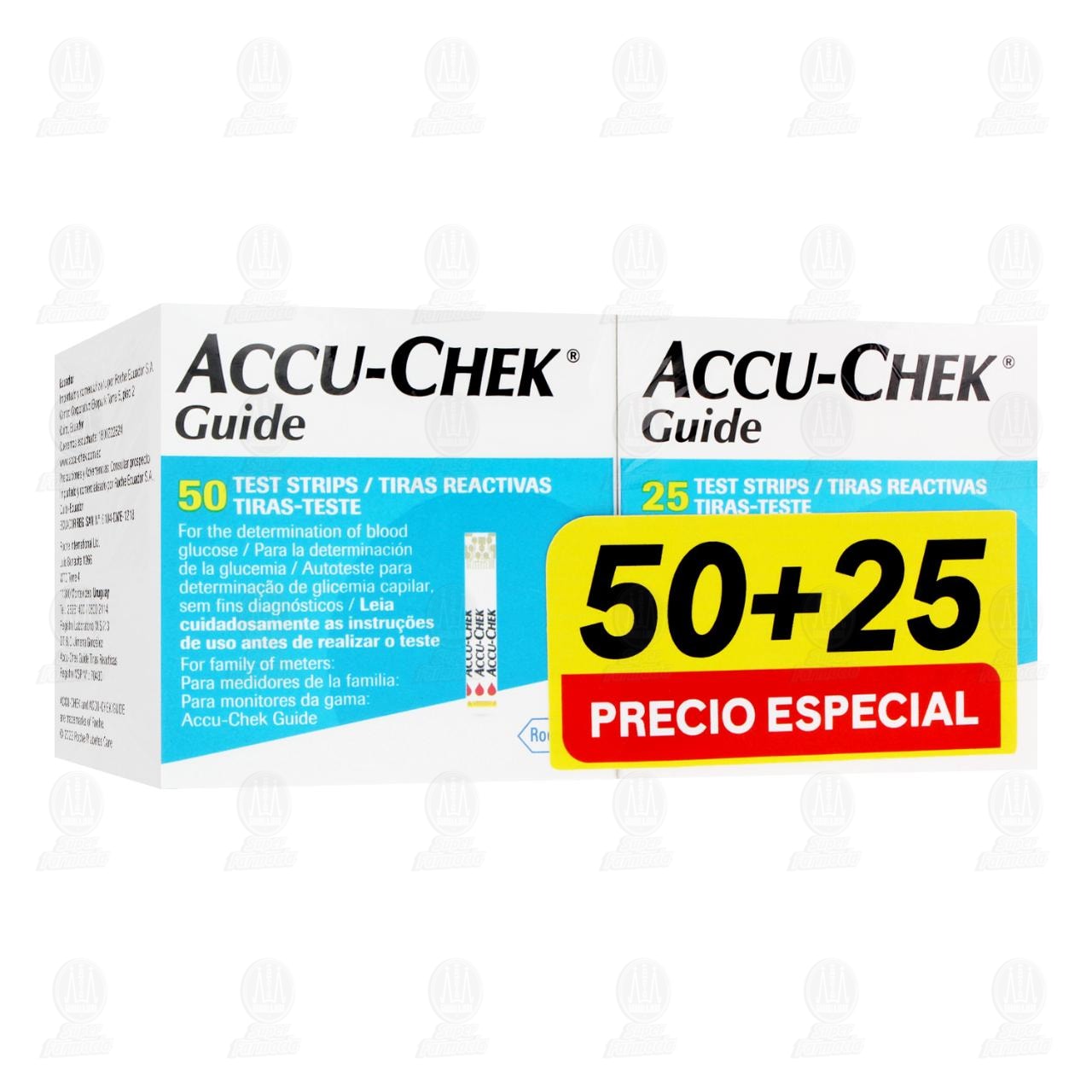 Imagen para Pack Accu-Chek Guide Tiras Reactivas 50 + 25 Precio Especial, 2 pzas.