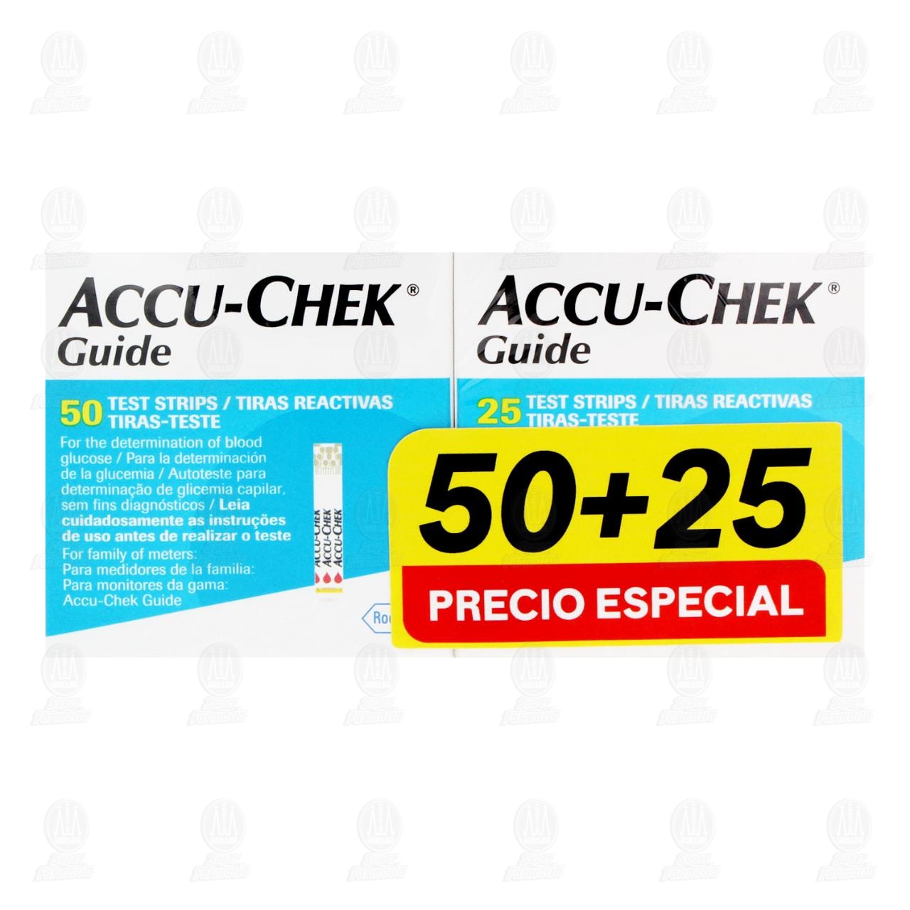 Pack Accu-Chek Guide Tiras Reactivas 50 + 25 Precio Especial, 2 pzas. image number 1
