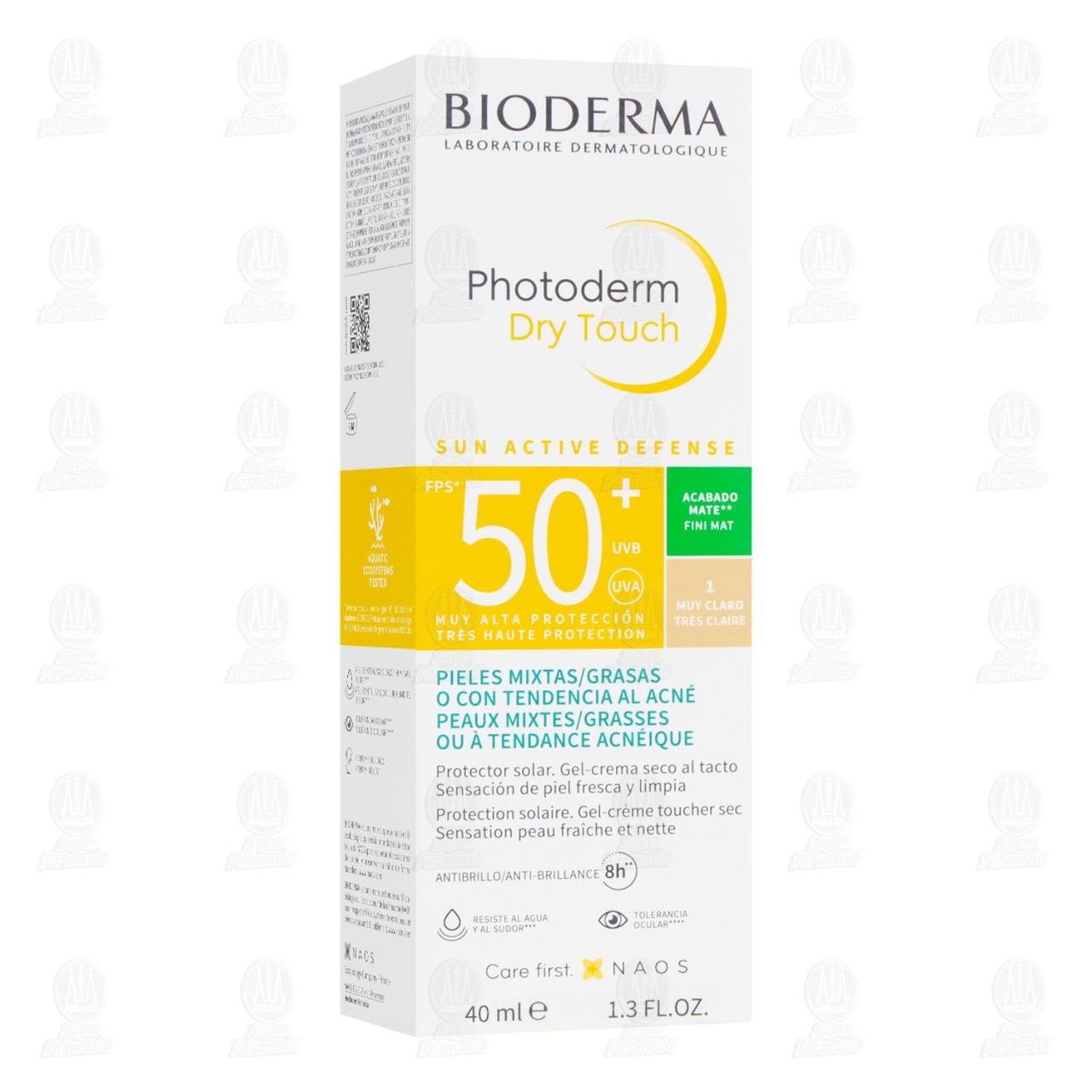 Imagen para Protector Solar Bioderma Photoderm Dry Touch FPS 50+ Tono 1 Muy Claro, 40 ml.