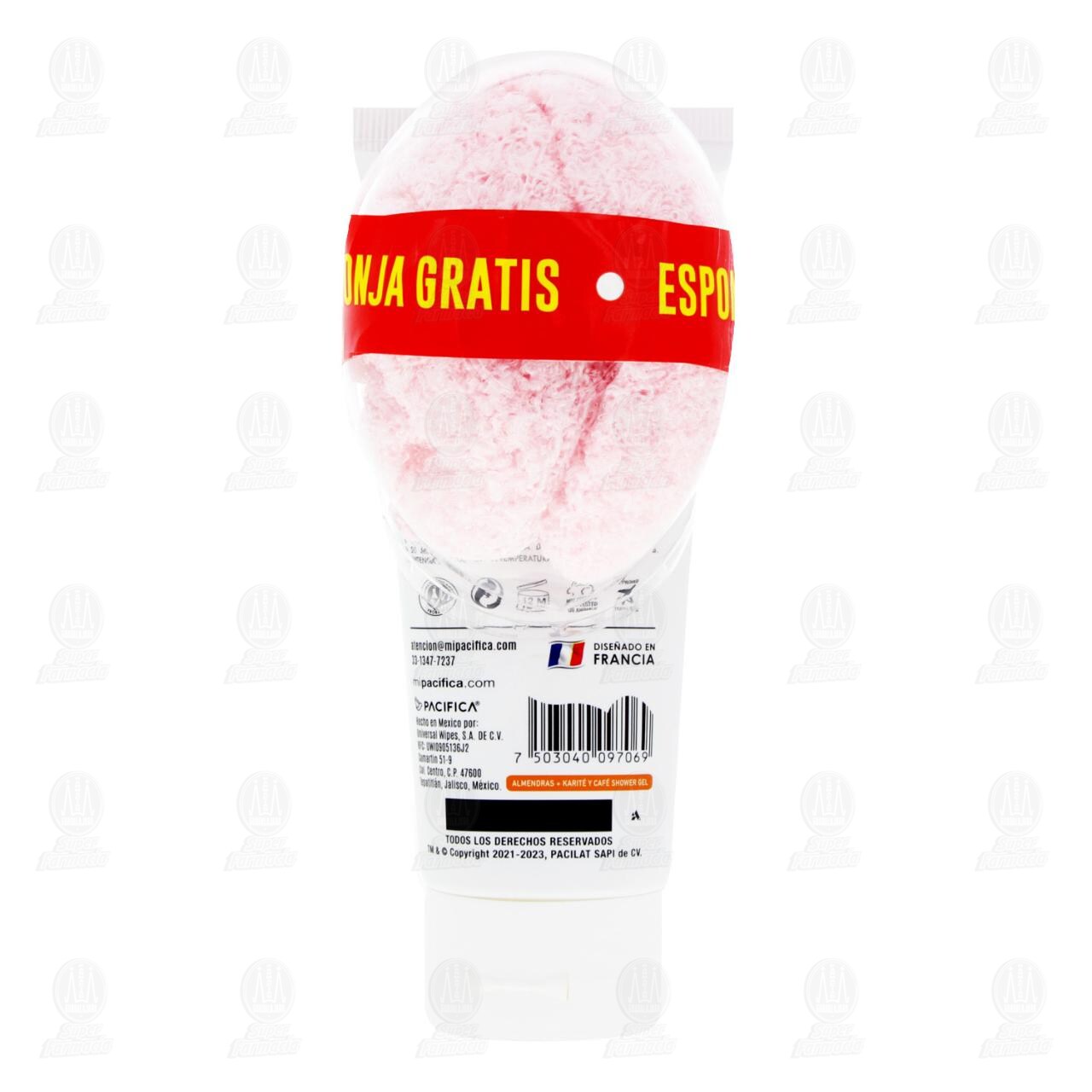 Pack Shampoo Corporal Pacifica Almendras + Karit&eacute; y Caf&eacute; 95 ml + Esponja Gratis, 2 pzas. image number 1