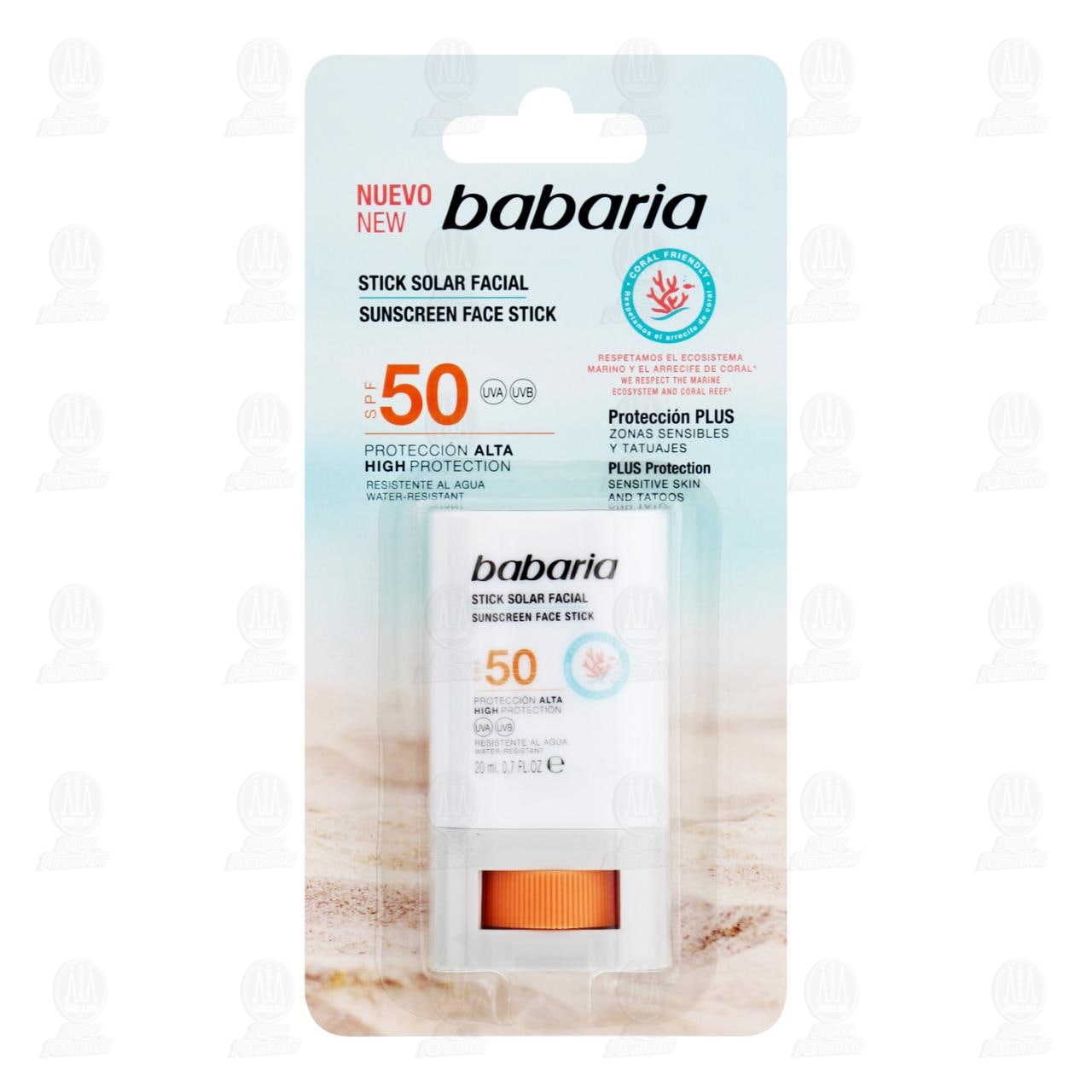 Imagen para Babaria Stick Solar Facial SPF 50, 20 ml.